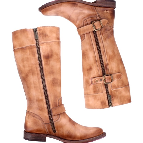 Bed|Stu Gogo Lug Brown Leather Mid-calf leather boot - Picture 2 of 11